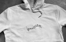 Load image into Gallery viewer, Limited Edition White &amp; Silver Embroidered Oversized Mama told ya Hoodie
